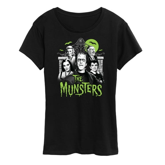 The Munsters - Pmun-0009 Munsters Family Collage- Women's Short Sleeve Graphic Tee