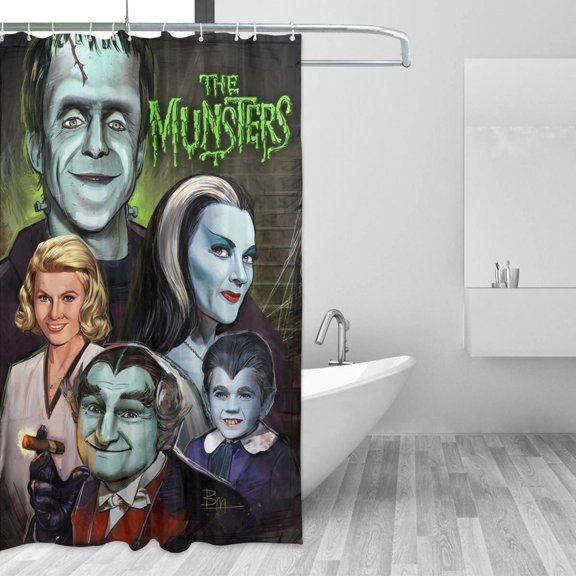 The-Munsters Shower Curtain Bathroom Shower Curtains Quick Drying , Privacy Protection, Easy Installation , Shower Curtain Waterproof Polyester Fabric 72"x72"