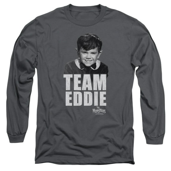 The Munsters Team Edward Long Sleeve Adult 18/1 T-Shirt Charcoal