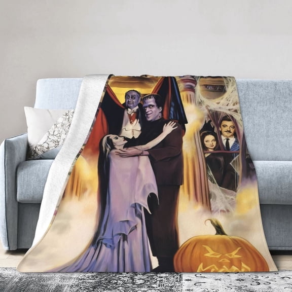 The Munsters Throw Blanket, All Season Decorative Soft Cozy Fleece Blankets, Room Decor For Bed Chair Car Sofa Couch Bedroom