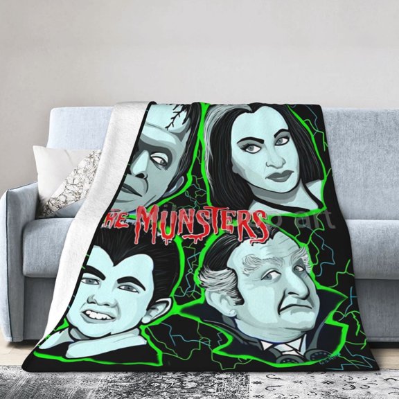 The Munsters Throw Blanket, All Season Decorative Soft Cozy Fleece Blankets, Room Decor For Bed Chair Car Sofa Couch Bedroom