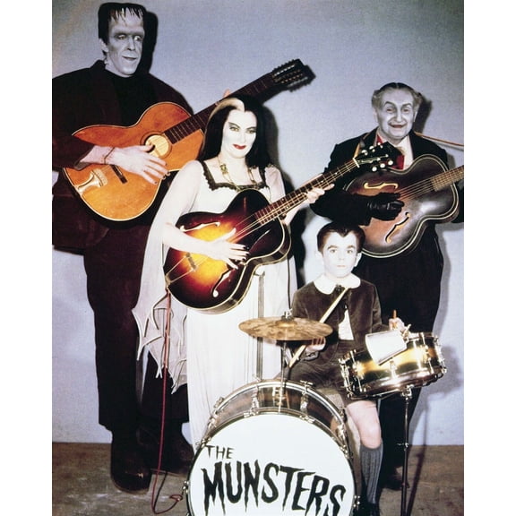 The Munsters rare Herman Lily Grandpa & Eddie Munster Family Band 24x30 poster