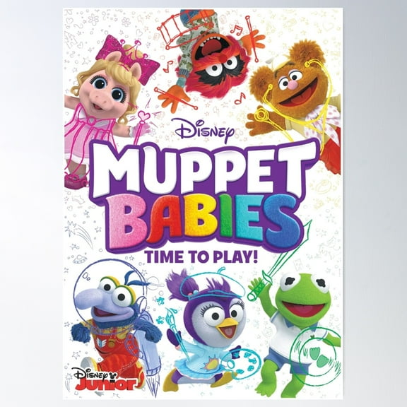 The Muppet Babies Time To Play Poster Wall Art, Modern Wall Decor For Living Room Bedroom, 24x36 UNFRAMED
