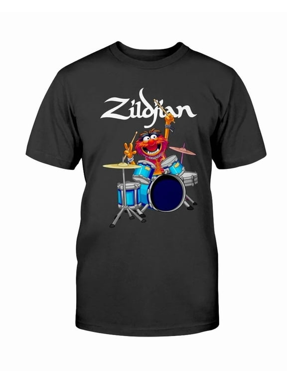 The Muppet Show Zildjian Drums Black Men Cotton T-Shirt Size S-5XL Birthday Gift