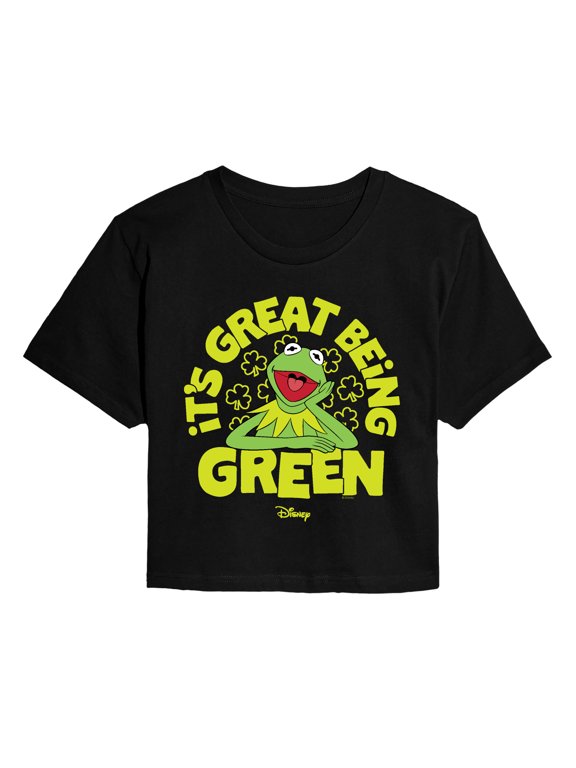 - Kermit Great Being Green Women's Cropped Graphic T-Shirt