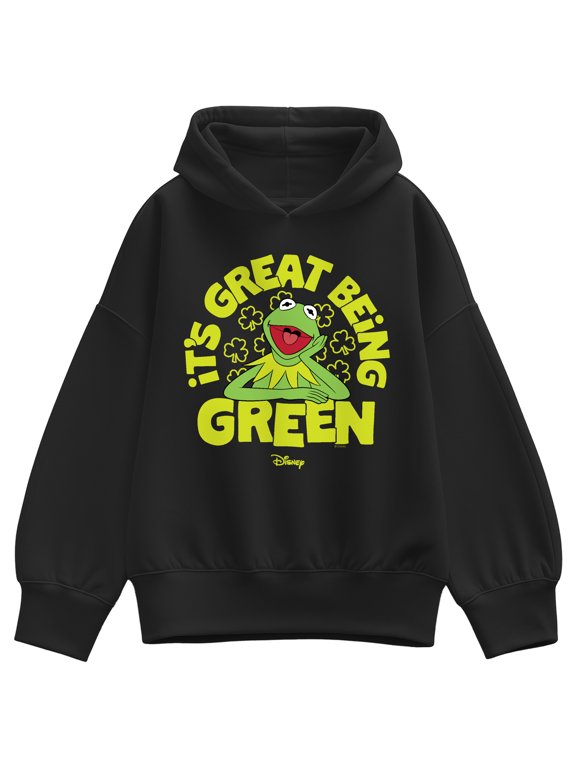 - Kermit Great Being Green Women's Oversized Fleece Hoodie Sweatshirt