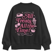 The Muppets - Miss Piggy All Treats All the Time! Women's Oversized Fleece Crew Sweatshirt