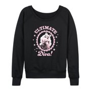 The Muppets - Miss Piggy Ultimate Diva Women's Lightweight French Terry Wide Neck Long Sleeve Graphic Shirt