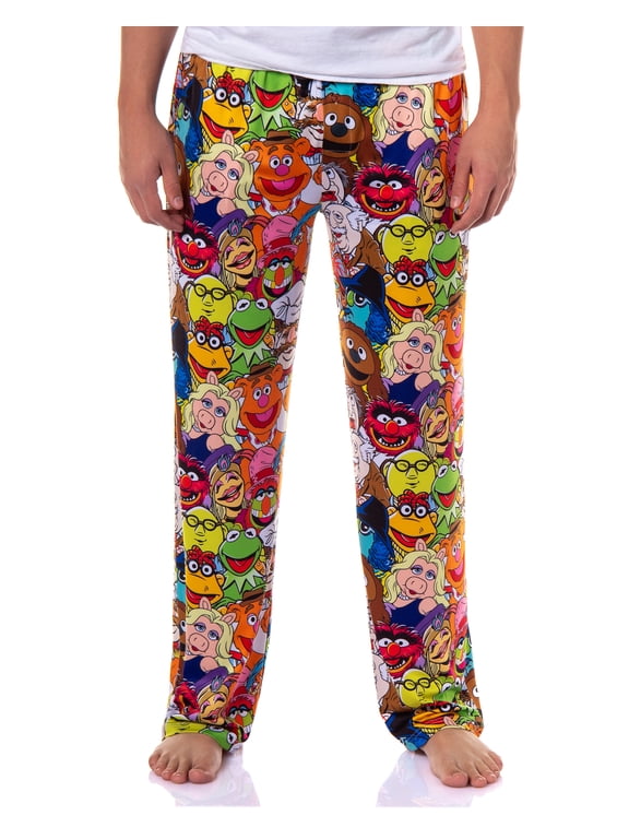 The Muppets Pajamas Men's Kernit Miss Piggy Fozzie Bear AOP Lounge Pj Pants