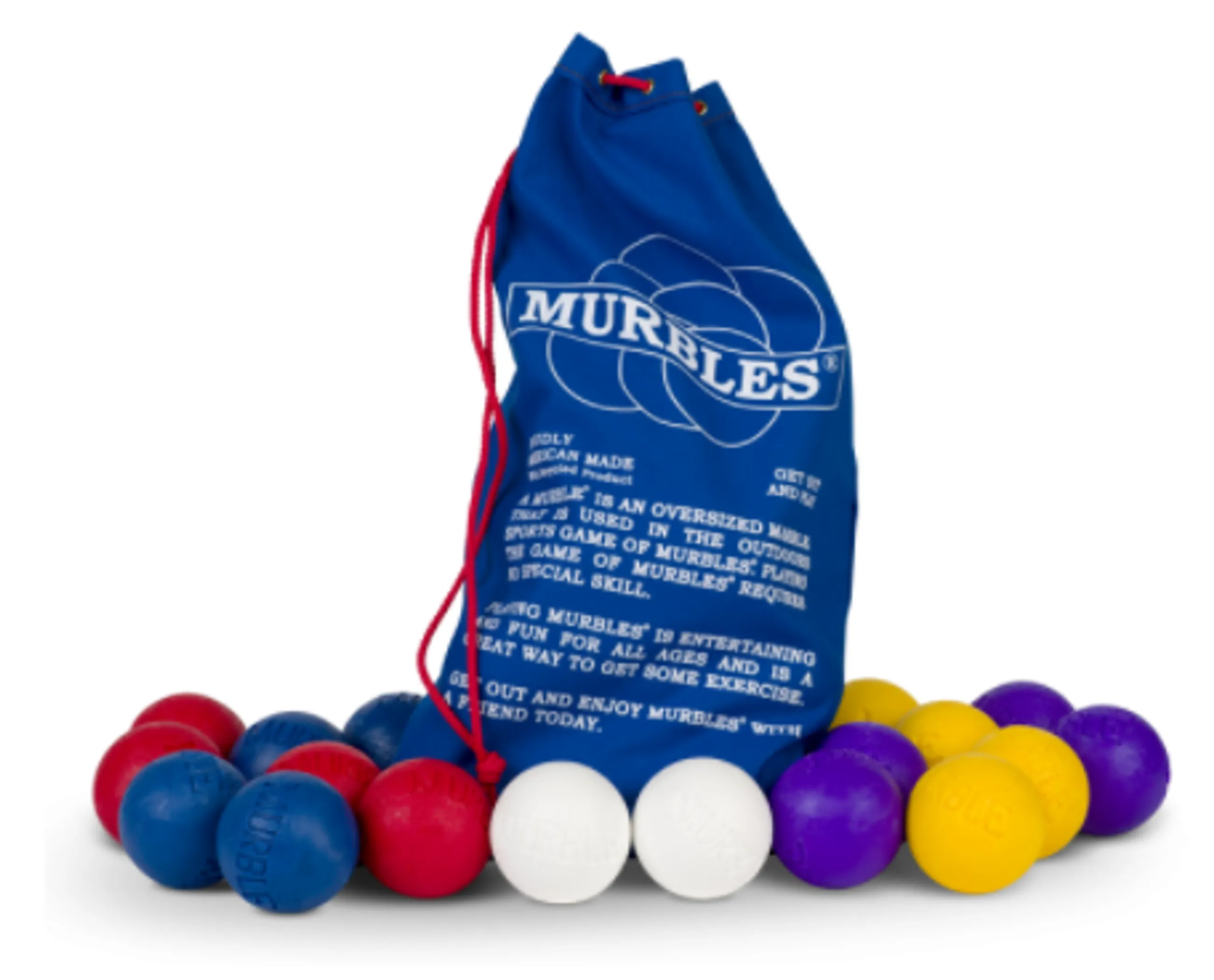 The Murbles Outdoor Game 18 Ball Party Set - Yellow, Purple, Red, Blue, Light Blue, Teal, Pink, Orange, White
