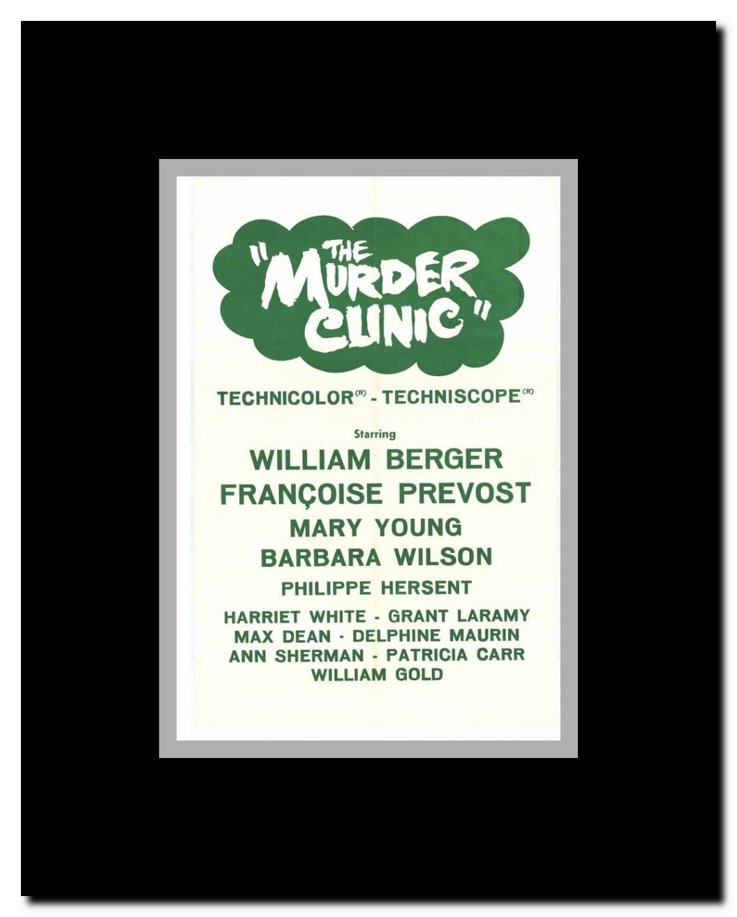 The Murder Clinic Framed Movie Poster