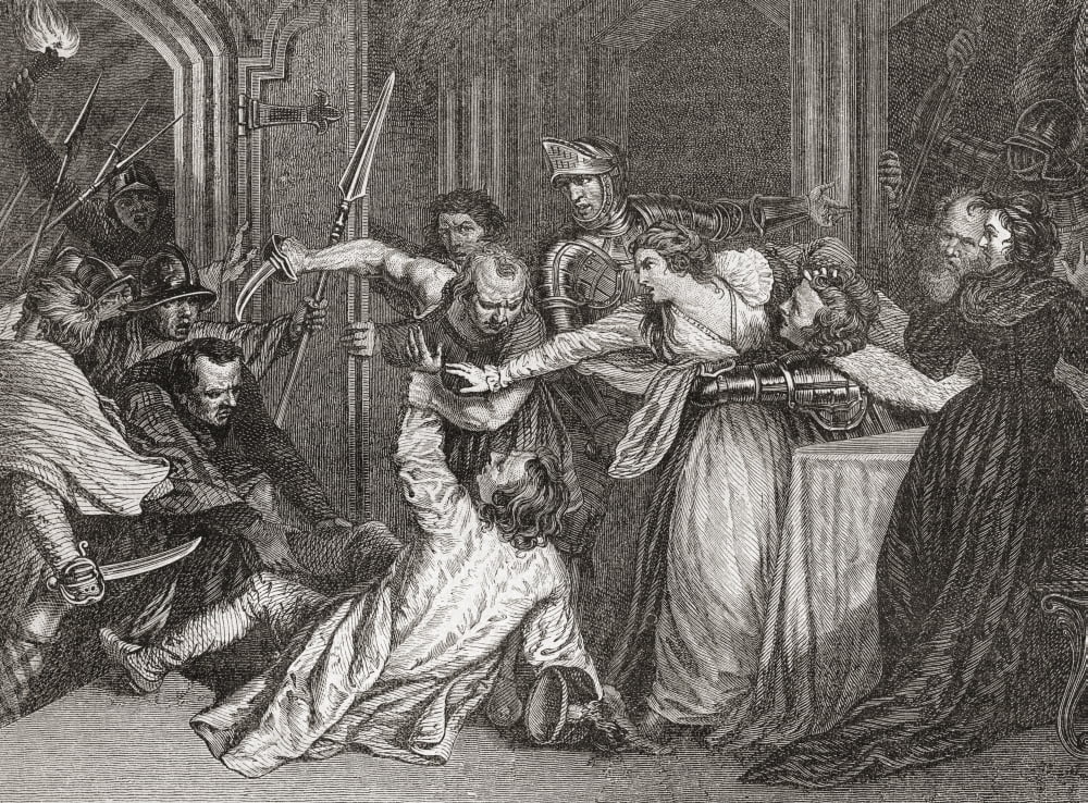 The Murder Of Rizzio By John Opie Davide Rizzio Aka Davide Riccio Or Davide Rizzo C1533 Canvas Art - Ken Welsh Design Pics (16 x 12)