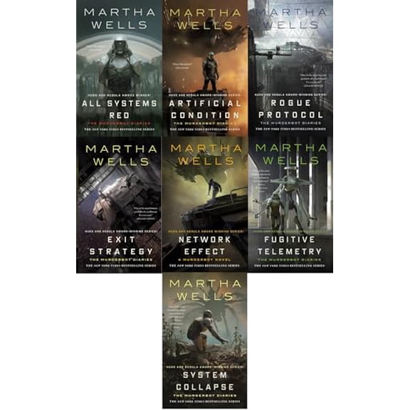 The Murderbot Diaries Collection 7 hardcover book set (All Systems Red, Artificial Condition, Rogue Protocol, Exit Strategy,Network Effect, Fugitive Telemetry)