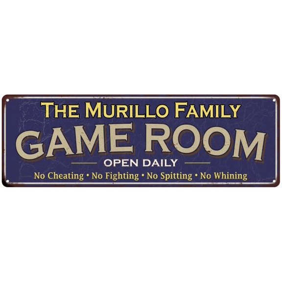 The Murillo Family Blue Game Room Metal 6x18 Sign 106180037828