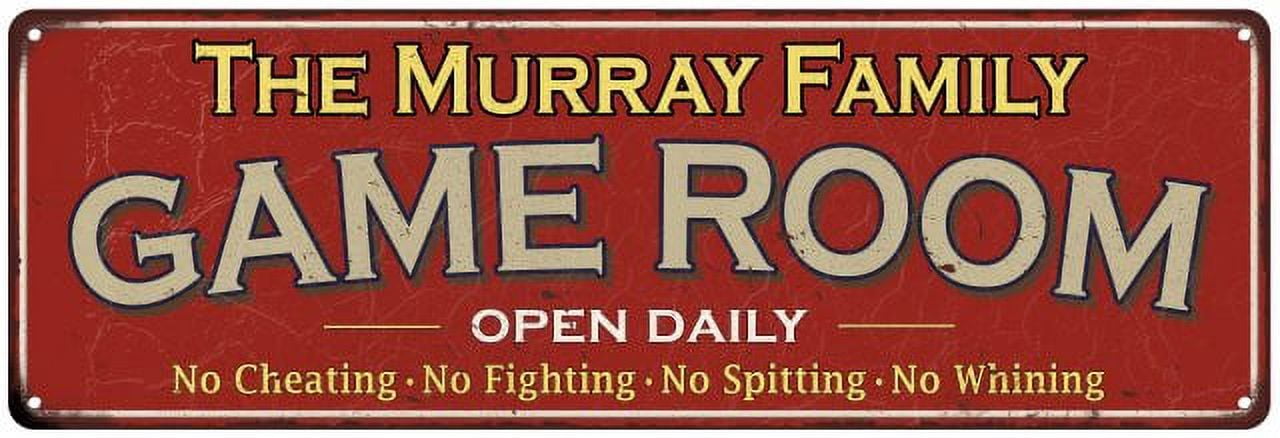 Muray Sign The Murray Family Red Game Room Metal 8x24 Sign 108240038400 - Walmart.com