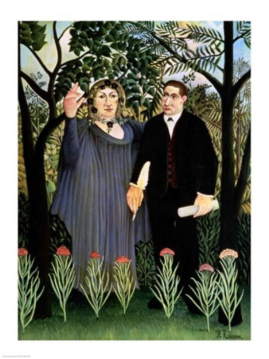 The Muse Inspiring the Poet Canvas Art - Henri Rousseau (18 x 24)