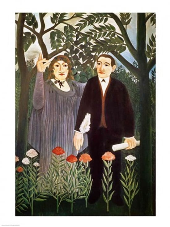 The Muse Inspiring the Poet Canvas Art - Henri Rousseau (24 x 36)