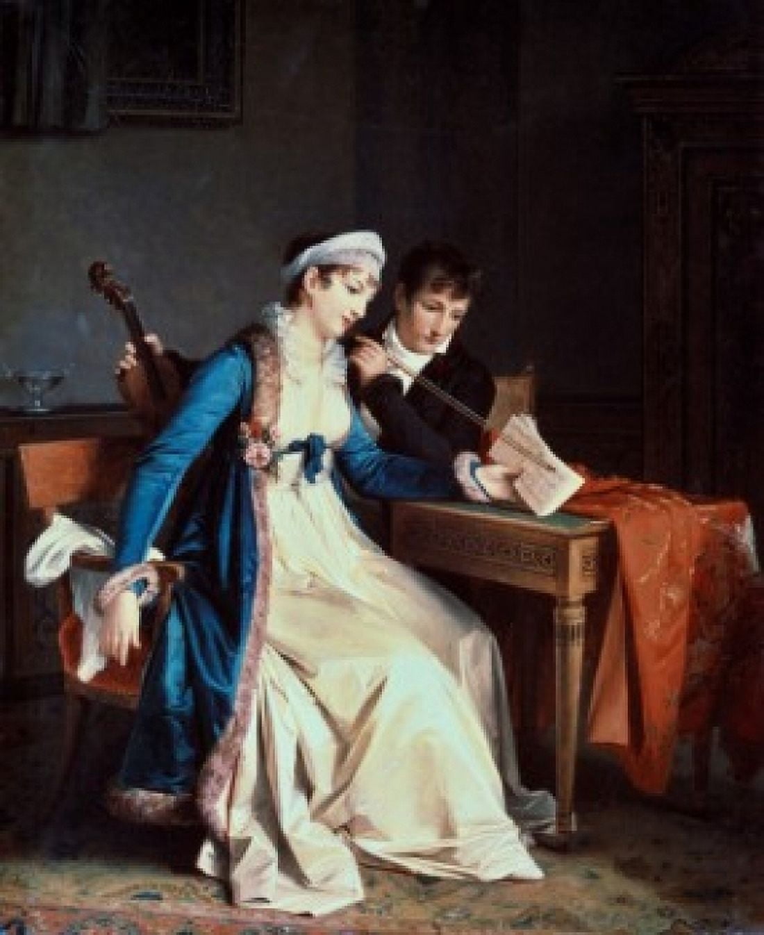 The Music Hour 1790 Marguerite Gerard (1761-1837 French) Oil on canvas Pushkin State Museum Moscow Russia Canvas Art - Marguerite Gerard (24 x 36)