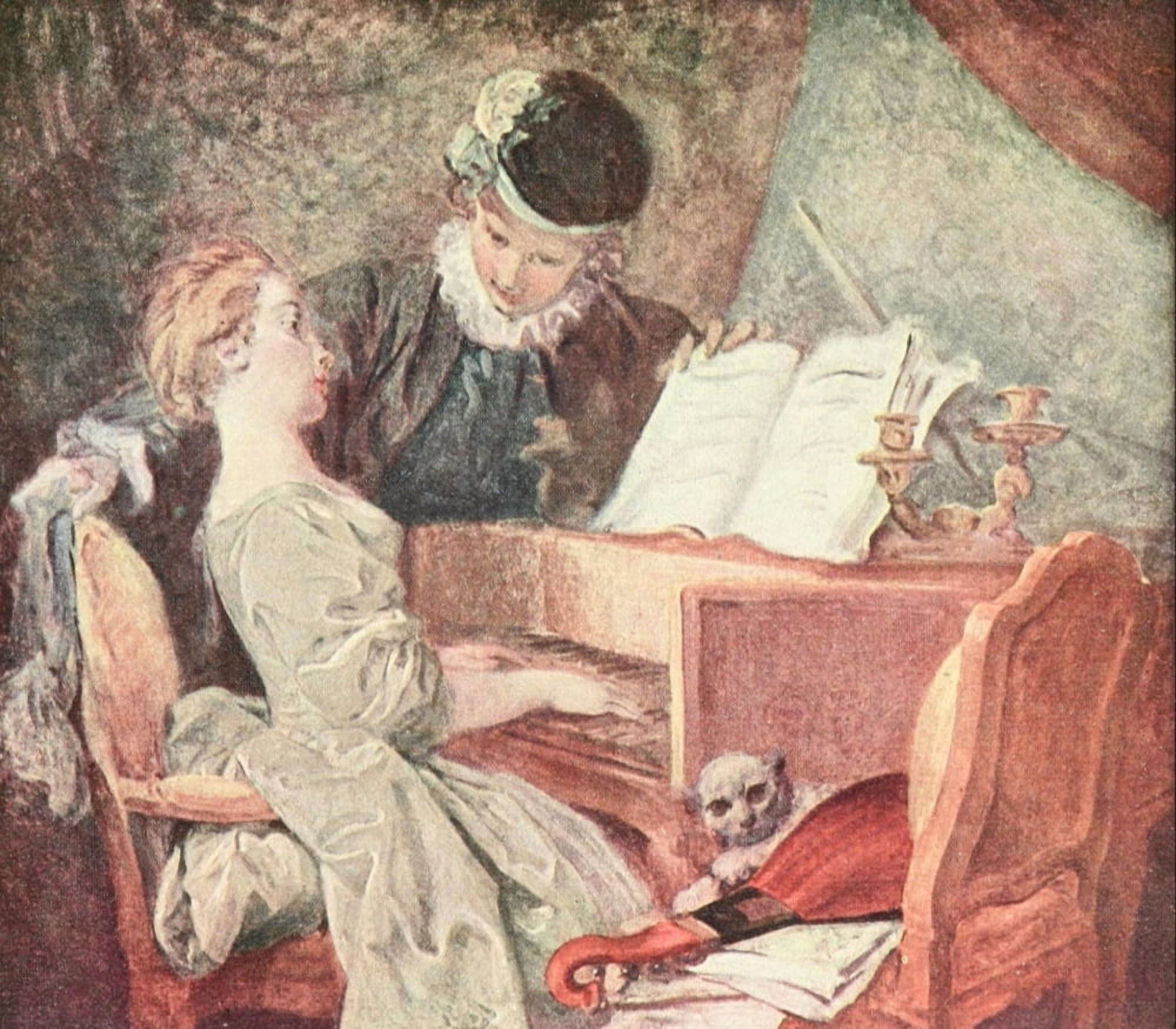 The Music Lesson Fragonard 1908 Canvas Art - Jean-Honor Fragonard (18 x 24)
