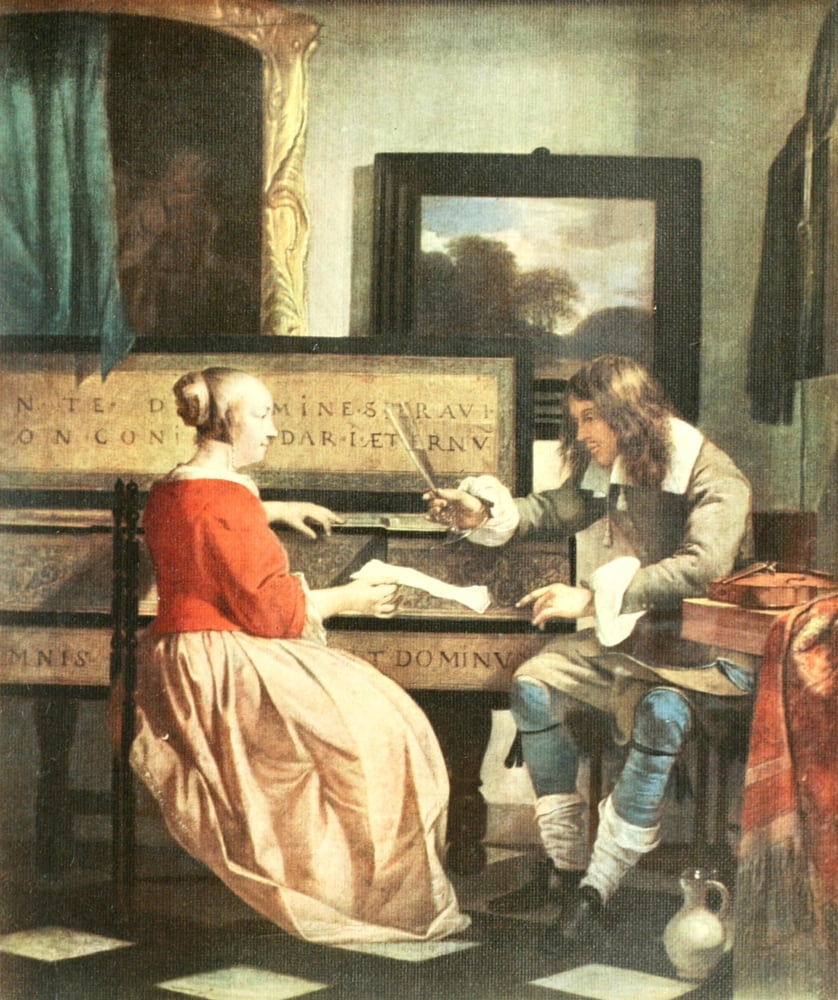 The Music Lesson History of Painting 1911 Canvas Art - GabriÔø?l Metsu (24 x 36)