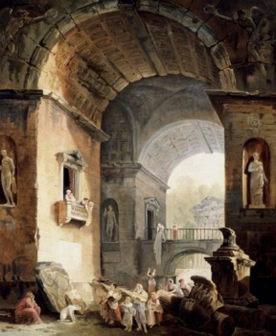 The Musicians Hubert Robert (1733-1808French) Oil on Canvas Pushkin Museum of Fine Arts Moscow Canvas Art - Hubert Robert (18 x 24)