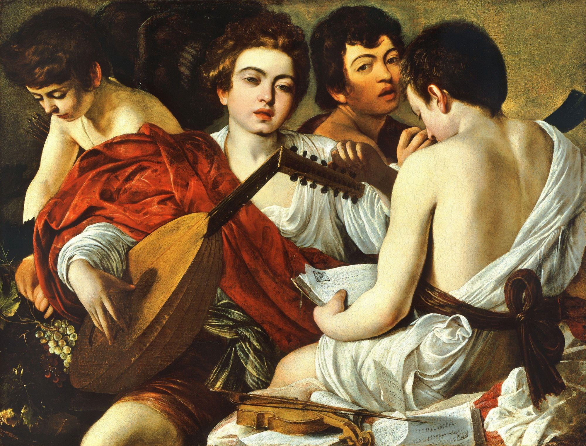 The Musicians c1595 Canvas Art - Michelangelo Caravaggio (18 x 24)