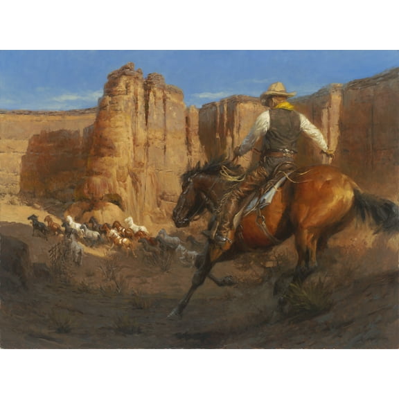 The Mustanger by Andy Thomas - Paper Open Edition 13x17 - Iconic Western Scene for Art Lovers - 1 Unit per pack