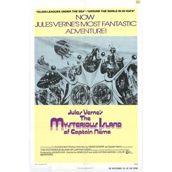 The Mysterious Island of Captain Nemo Movie Poster - 27 x 40 in.