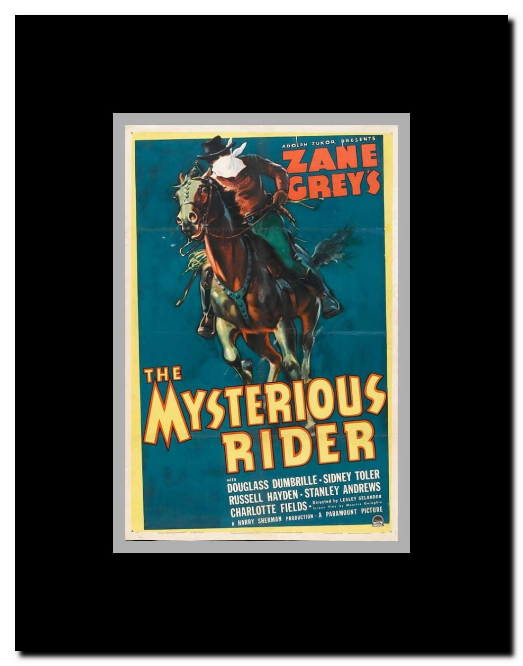The Mysterious Rider Framed Movie Poster