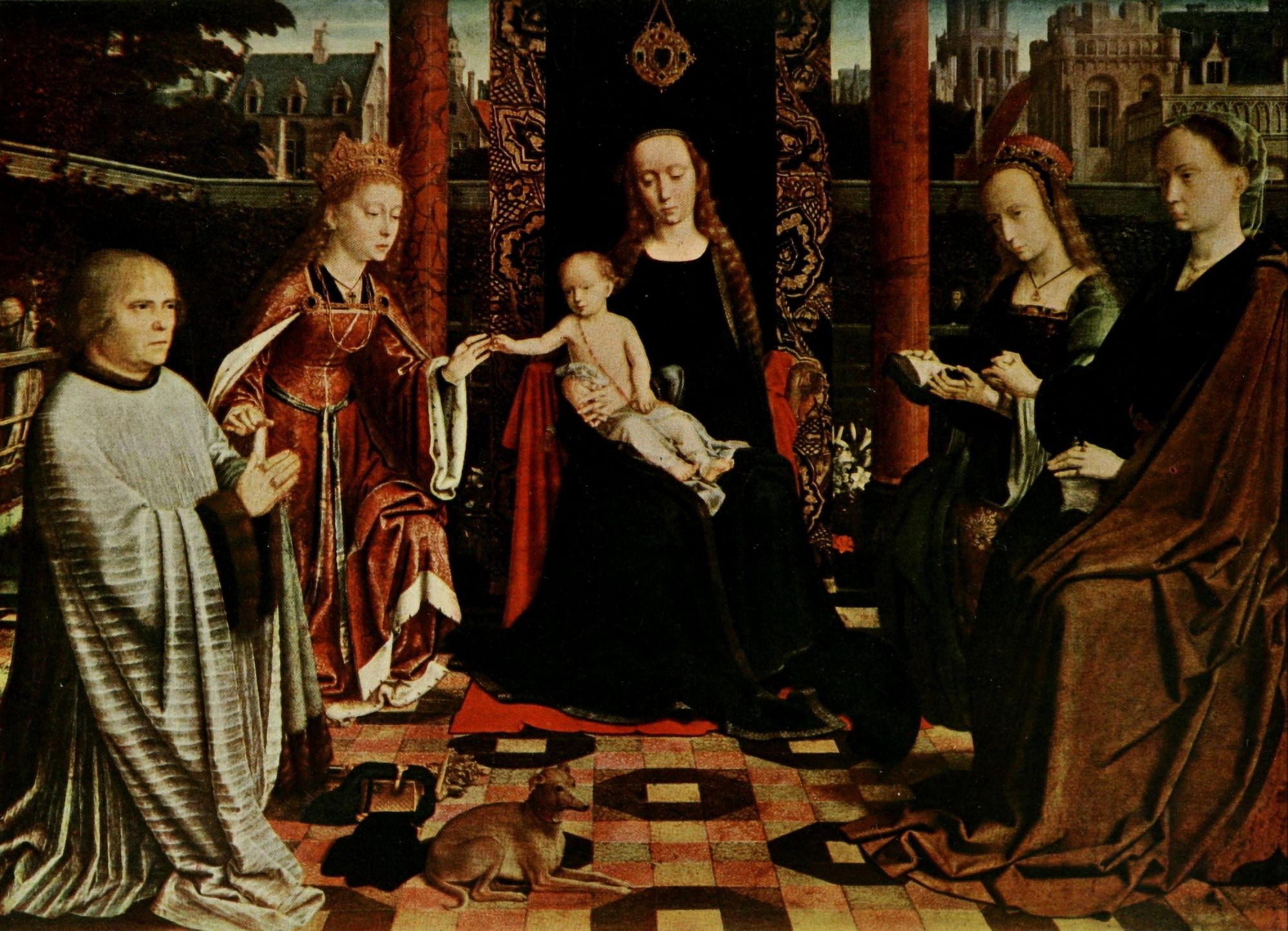 The Mystic Marriage of St Catherine History of Painting 1911 Canvas Art - Gerard David (18 x 24)