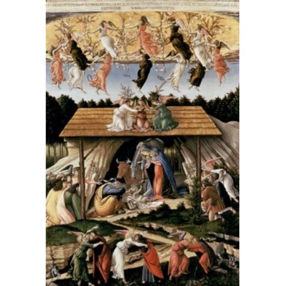 The Mystic Nativity 1501 Sandro Botticelli 1444-1510 Italian Oil on Canvas National Gallery London England - 18 x 24 in.