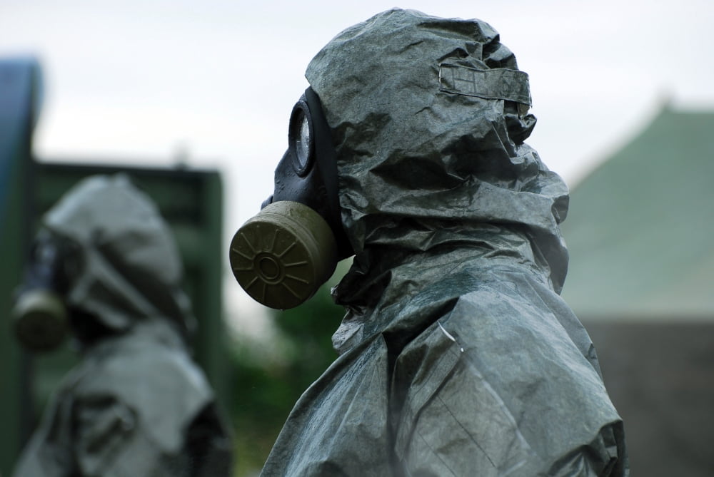 The NBC gear used by the Belgian Army Canvas Art - Luc De JaegerStocktrek Images (34 x 23)