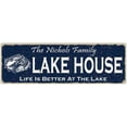 thumbnail image 1 of The NICHOLS Family Lake House Sign 6x18 Metal Fishing Cabin Decor 106180101174, 1 of 1