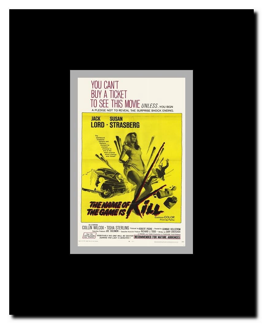 The Name of the Game Is Kill Framed Movie Poster