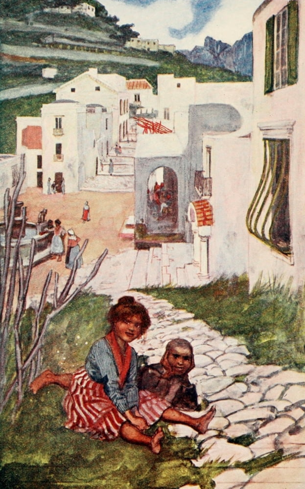 The Naples Riviera 1907 A street in Ravello Canvas Art - Maurice Grieffenhagen (24 x 36)