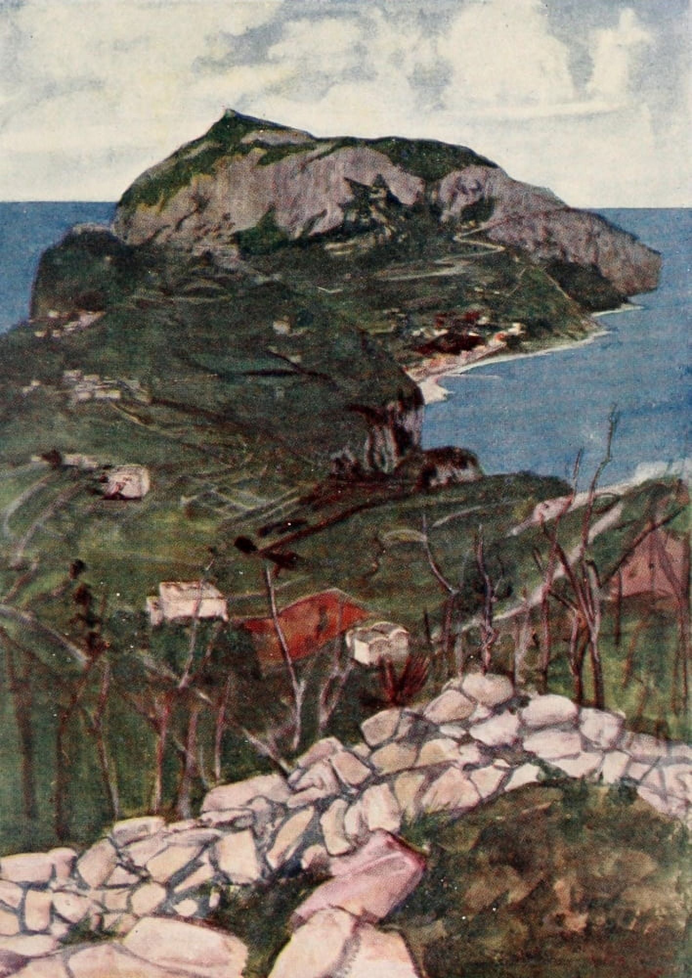 The Naples Riviera 1907 Capri from Villa Jovis Canvas Art - Maurice Grieffenhagen (24 x 36)