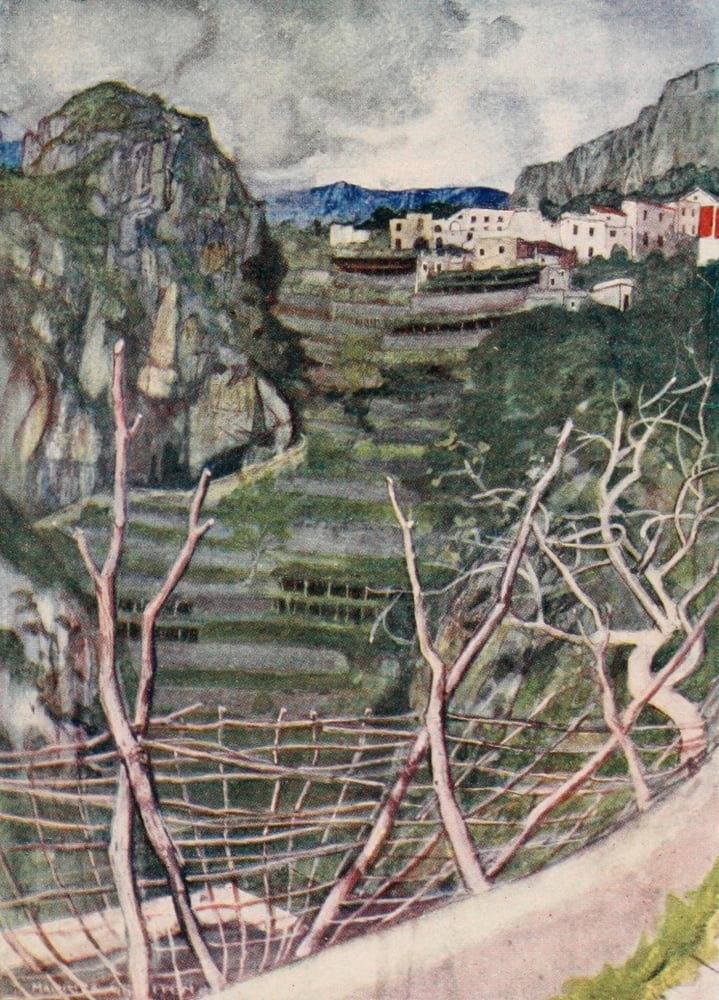 The Naples Riviera 1907 Road to Ravello Canvas Art - Maurice Grieffenhagen (18 x 24)