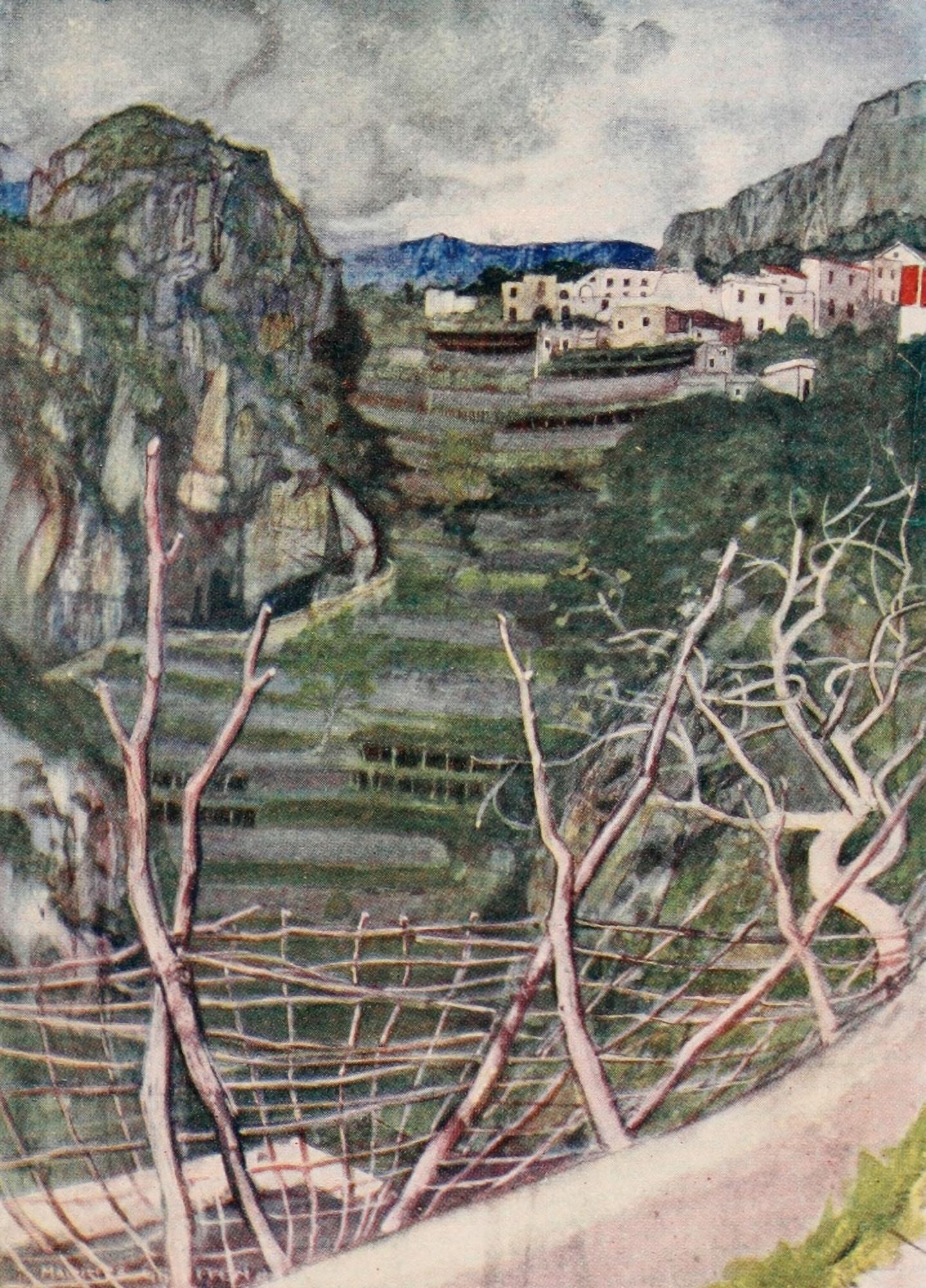 The Naples Riviera 1907 Road to Ravello Canvas Art - Maurice Grieffenhagen (24 x 36)