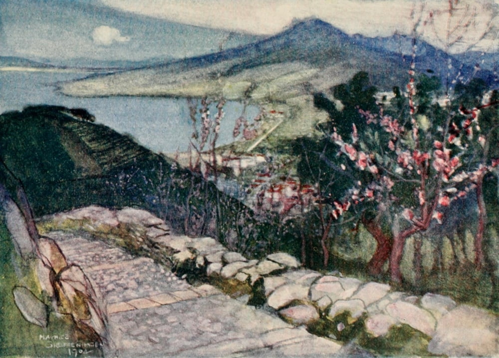 The Naples Riviera 1907 Vesuvius and the Bay of Naples Canvas Art - Maurice Grieffenhagen (18 x 24)