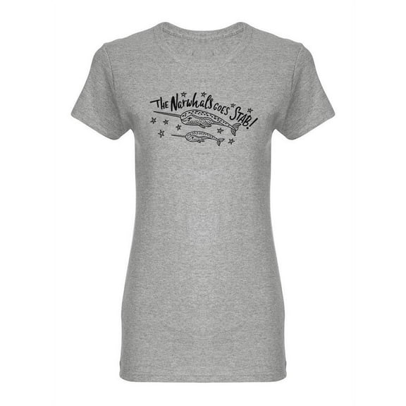 The Narwhals Goes Stab Design Shaped T-Shirt Women -Image by Shutterstock, Female Medium