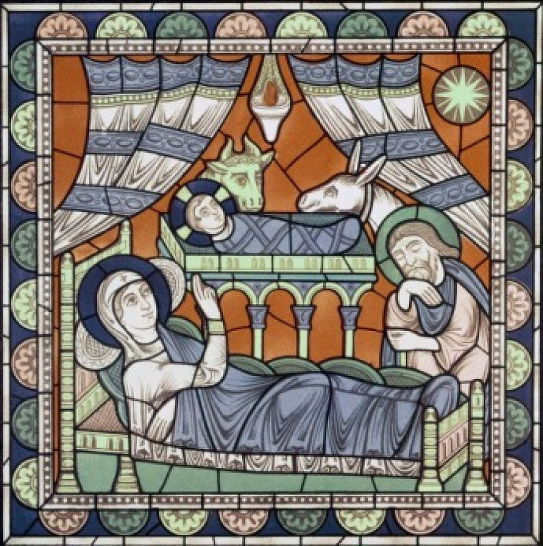 The Nativity 12th Century Stained Glass Chartres Cathedral France Canvas Art - (18 x 24)