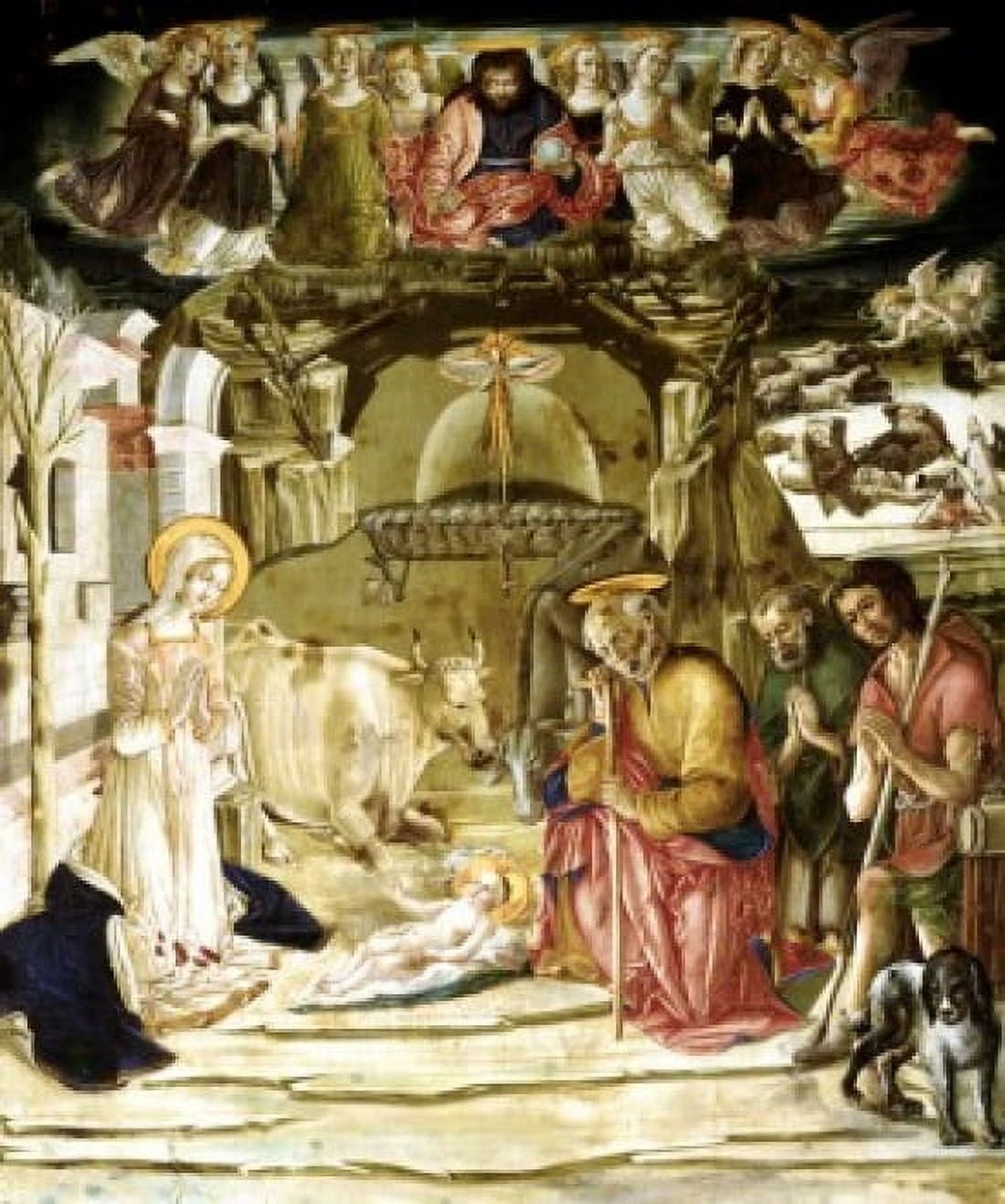 The Nativity Benvenuto di Giovanni(1436-ca1518 Italian) Pinacoteca Volterra Italy Canvas Art - Benvenuto di Giovanni (18 x 24)