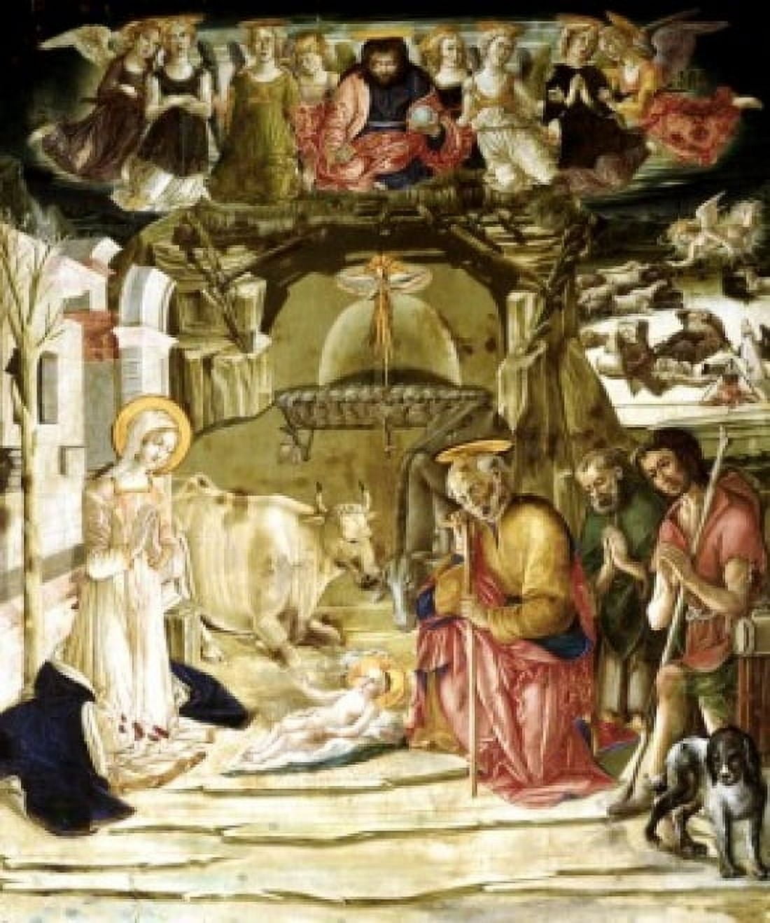 The Nativity Benvenuto di Giovanni(1436-ca1518 Italian) Pinacoteca Volterra Italy Canvas Art - Benvenuto di Giovanni (24 x 36)
