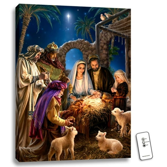 The Nativity LED Lighted Print Multi Warm