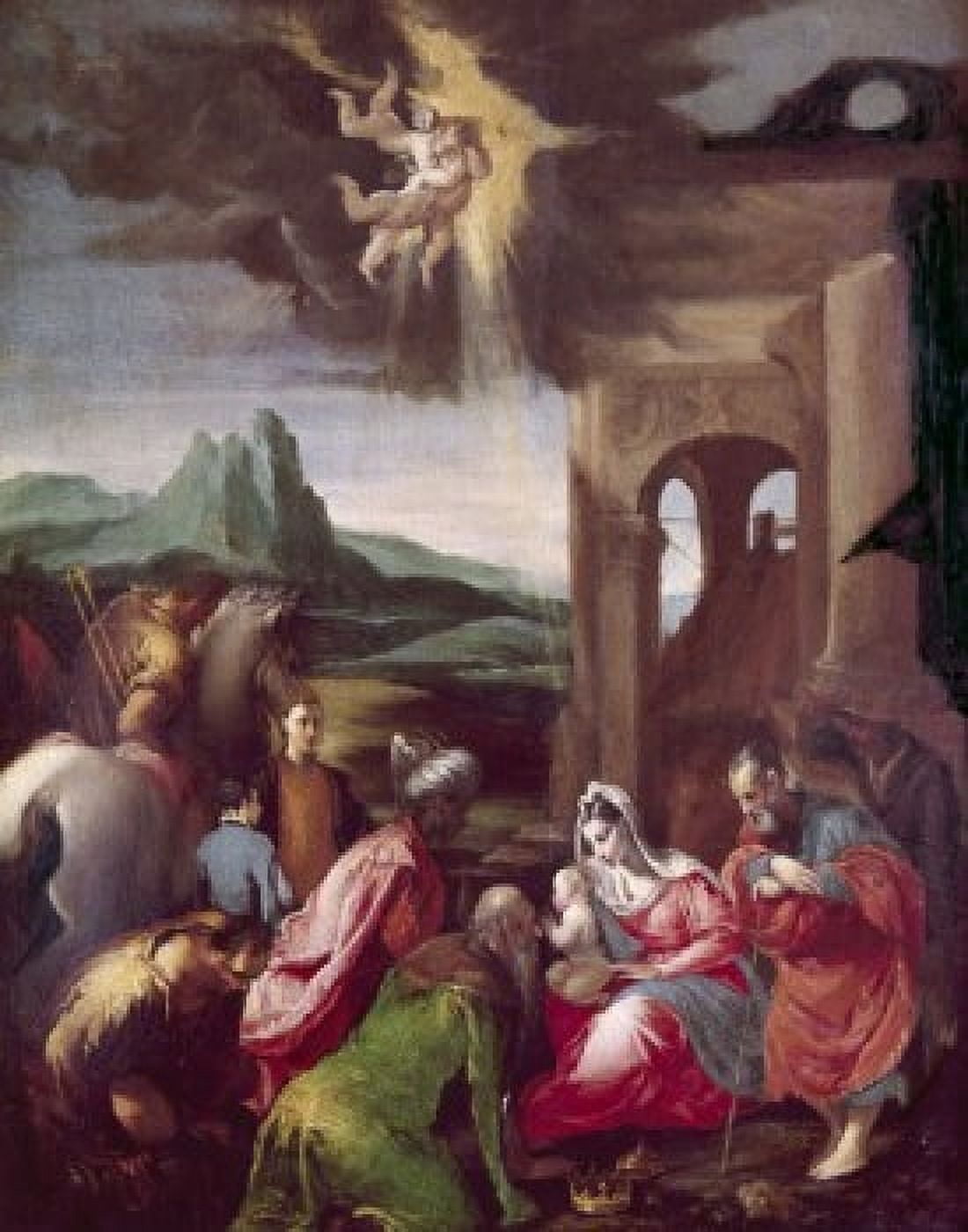 The Nativity by Jacopo Bassano (1510-1592) Canvas Art - Jacopo Bassano (18 x 24)