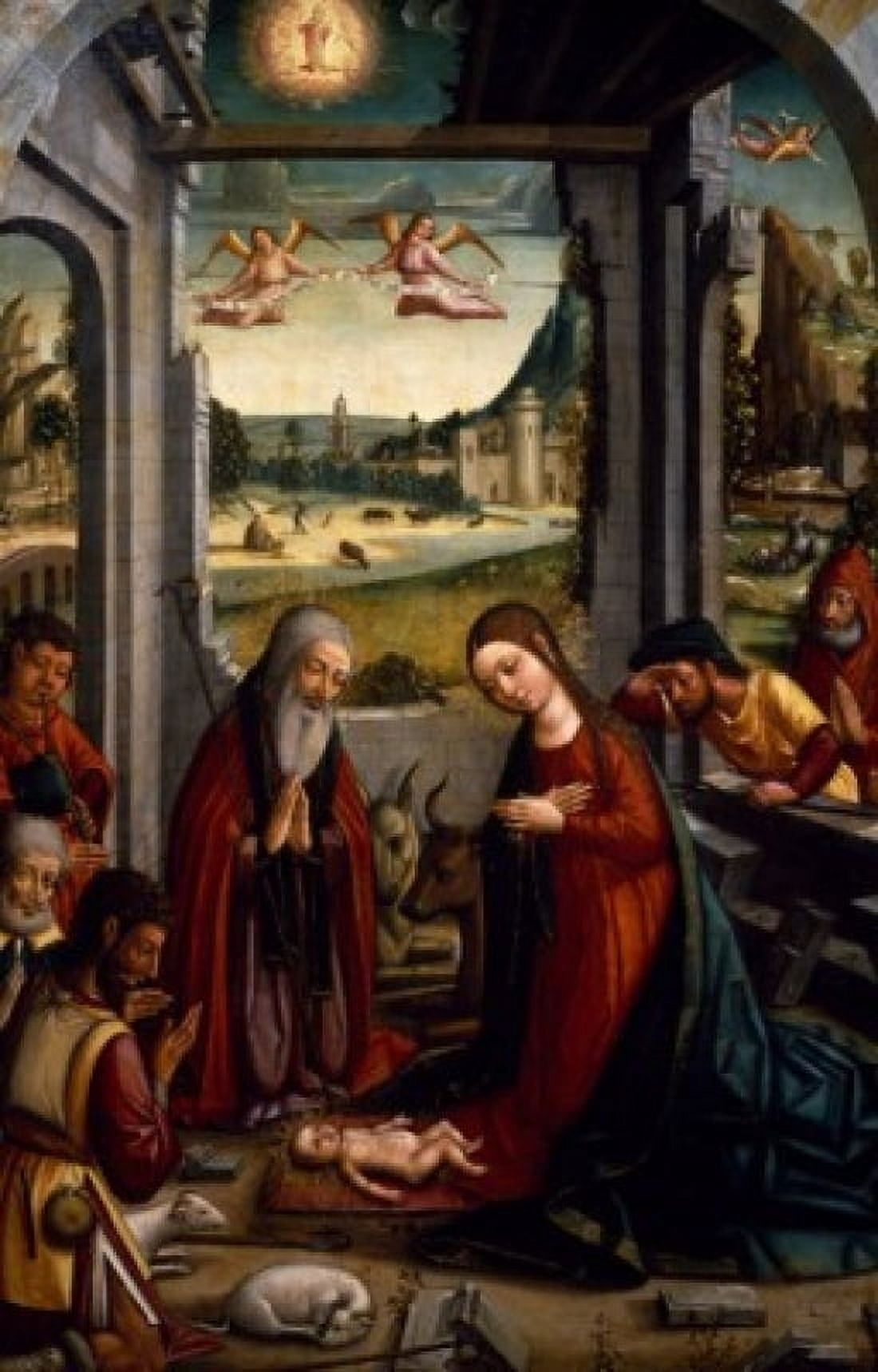 The Nativity by Master of Jativa (15th-16th century) Spain Madrid Private Collection Canvas Art - Master of Jativa (24 x 36)