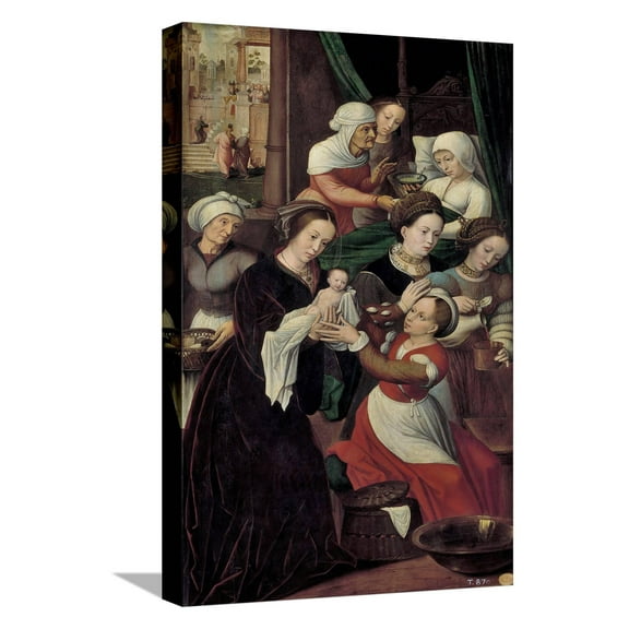 Art.com The Nativity of the Virgin Mary Stretched Canvas Print Wall Art by Ambrosius Benson, 12" x 18"