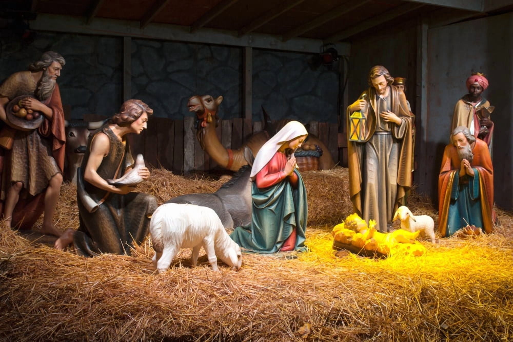 The Nativity scene at the Grotto Portland Multnomah County Oregon USA Canvas Art - Panoramic Images (24 x 36)