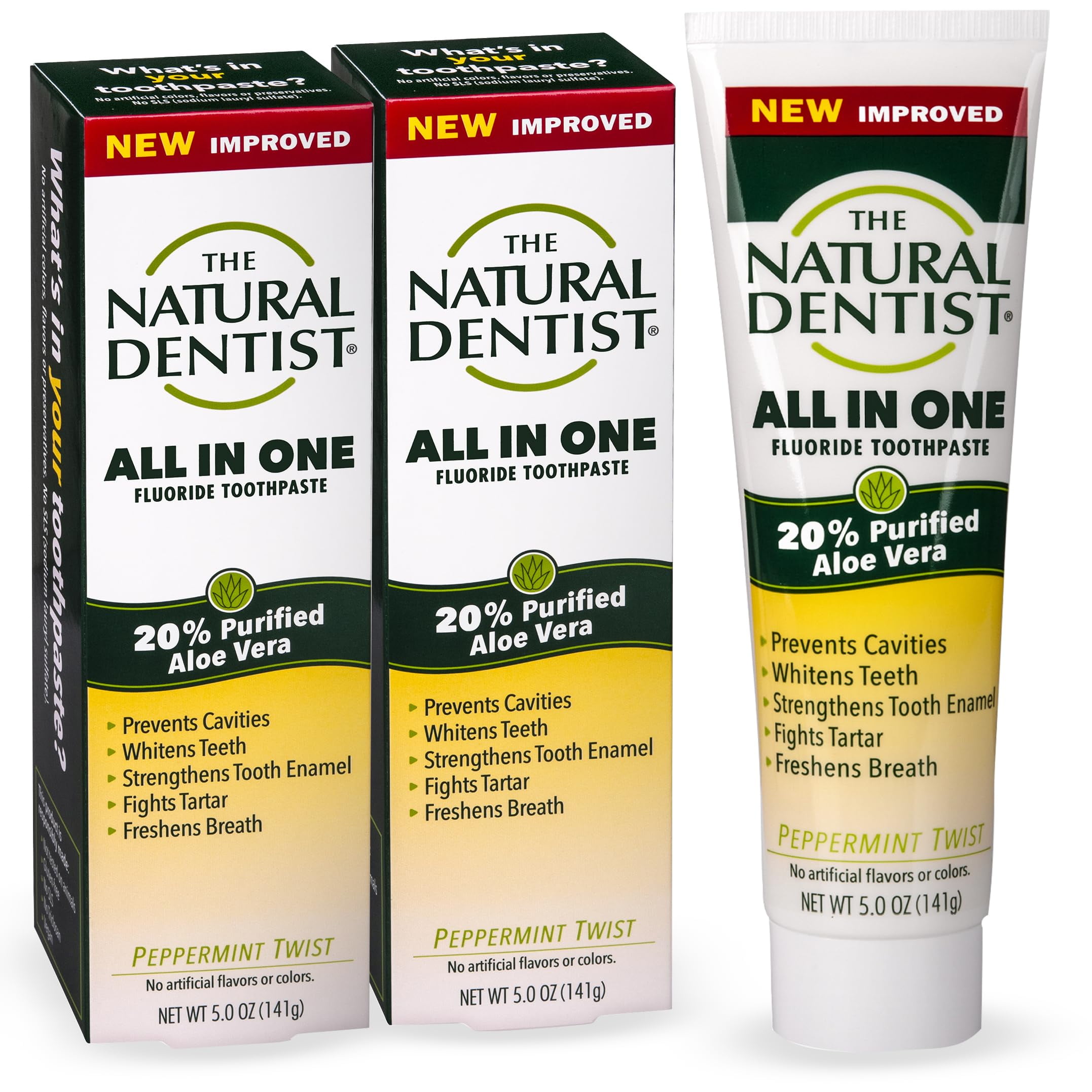 The Natural Dentist All In One Fluoride Toothpaste, Purified Aloe Vera