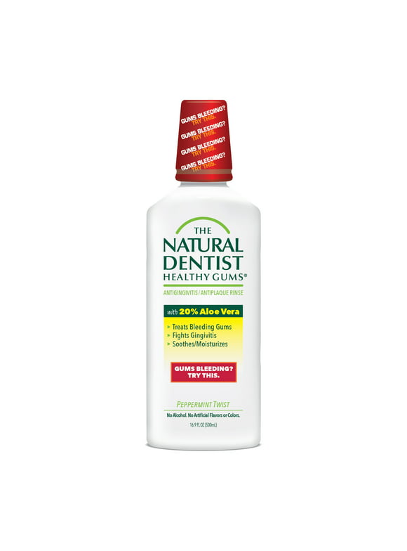 The Natural Dentist Healthy Gums Antigingivitis & Antiplaque Mouth Rinse, Peppermint Twist, 16.9 oz